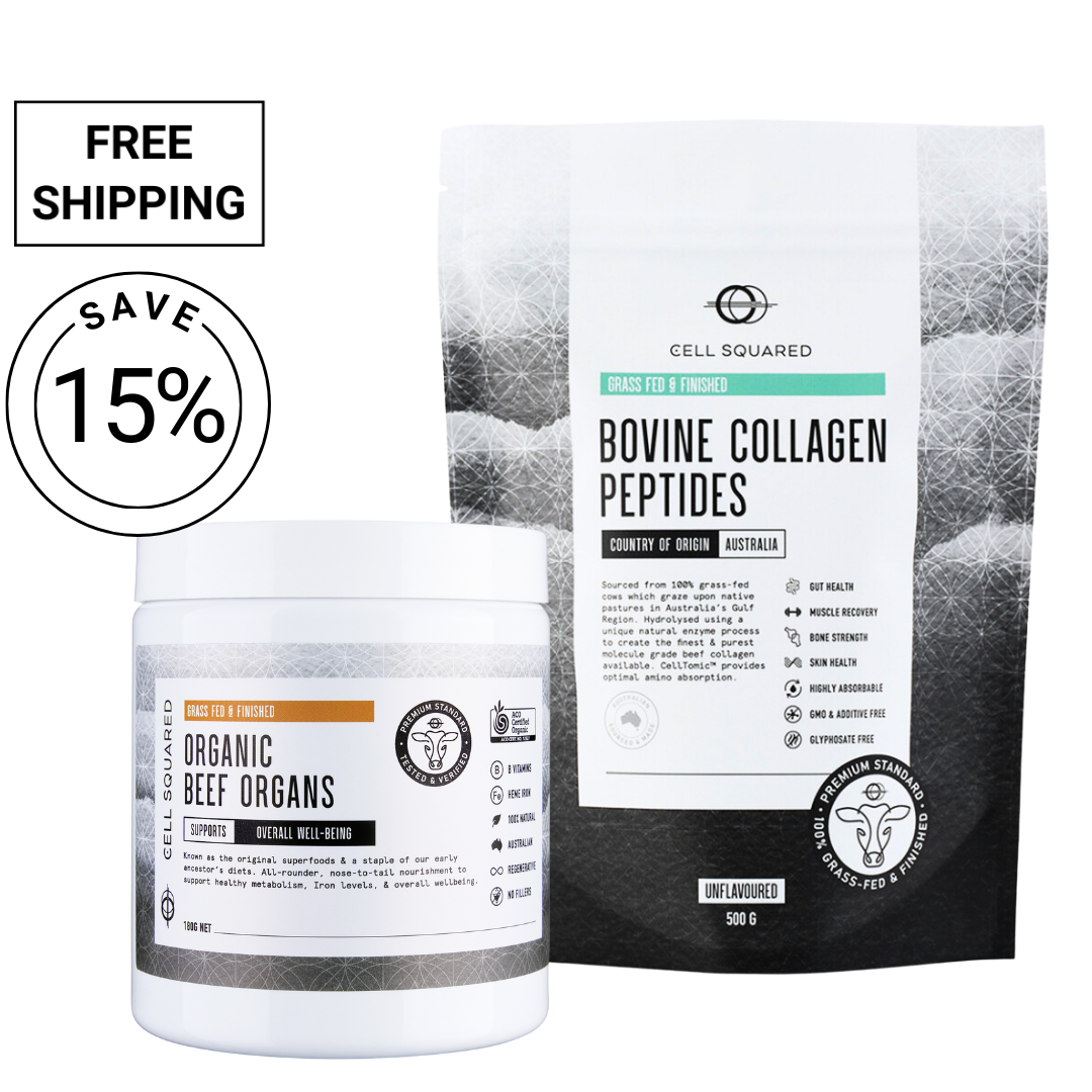 Beef Organs &amp; Bovine Collagen Powder Bundle - Save 15%